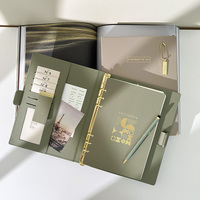 Premium A5/A6 Ringbuch-Notizbuch-Set Stift Exquisites Geschäfts-Magnetjournal Planer Notizblöcke Individuelles Logo Loseblatt