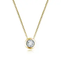 Collier ras du cou en argent Sterling 925, bijou pour femme, plaqué or, imitation de diamant, 40mm, idéal pour offrir