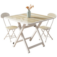 Table pliante blanche pour la maison, restaurant, mobilier simple et portable, table carrée pliable pour appartement ou location de stand