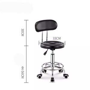 Sgabello girevole con schienale medio con poggiapiedi regolabile in altezza Computer da ufficio sedia da lavoro girevole con ruote - Product Image 5