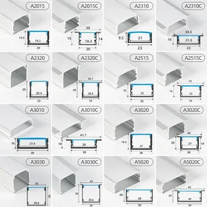 Custom 17*7mm Aluminium Profile for <strong>LED</strong> Strip Light <strong>Square</strong> Recessed <strong>LED</strong> Channel Surface Mounting Anodized White Black <strong>Diffuser</strong> - Product Image 5