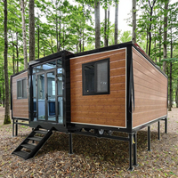 Maisonnette préfabriquée mini de 20 pieds sur roues, kit de cabane en bois moderne, bâtiment de jardin, maison conteneur préfabriquée