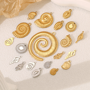 Thép không gỉ các loại khác nhau vỏ ốc xà cừ quyến rũ sinh vật biển vàng màu mặt dây không thấm nước dangles Dây chuyền làm đồ trang sức - Product Image 6