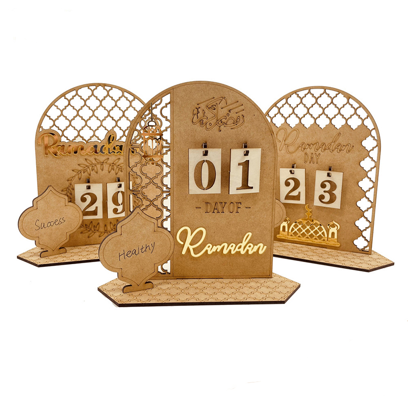 Holz Ramadan Advents kalender Home Decoration Ramadan Dekoration Muslim Festival Countdown Kalender EID Mubarak