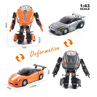 1/43 2-en-1 Metal Robot figura de acción aleación Diecast modelo coche multifunción deformación juguete educativo para goma de plástico