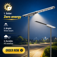 FX-120W Lampadaire Solaire LED Tout-en-un IP65 avec Télécommande IR + Capteur PIR 140° Panneau Monocristallin Modulaire Léger pour Zones Résidentielles
