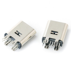 Conector USB Tipo-C 14P hembra 3.1 de inserción directa, 180 grados, H10.0, conector vertical de horquilla alta tipo pico de pez - Product Image 1