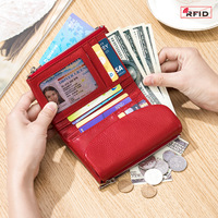 Nouveau Portefeuille RFID en Cuir Véritable Style Court, Sac à Main Tendance en Cuir Souple, Texture Raffinée, Grande Capacité, Organisateur, Porte-Monnaie