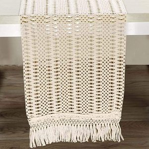 Camino <span class=keywords><strong>de</strong></span> <span class=keywords><strong>mesa</strong></span> <span class=keywords><strong>de</strong></span> macramé Natural, encaje <span class=keywords><strong>de</strong></span> ganchillo <span class=keywords><strong>de</strong></span> algodón, bohemio, para boda, con borlas, gran oferta, 2021 - Product Image 5