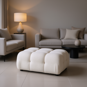 Otomana Modular Marcel de 36 Pulgadas en Color Blanco Marfil, Muebles Modernos para Sala de Estar - Product Image 2