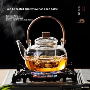 <span class=keywords><strong>Teiera</strong></span> in Vetro H-19 Nuova Resistente alle Alte Temperature, per Uso Alimentare, Ecologica, <span class=keywords><strong>con</strong></span> <span class=keywords><strong>Infusore</strong></span>, per Fornello a Fuoco Aperto ed Elettrico - Product Image 2
