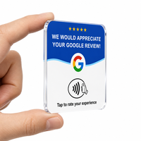 Panneau d'évaluation Google NFC intelligent en acrylique pour les salons de thé et les comptoirs de retrait des cafés – Plaque de notation à tapotement rapide sans application