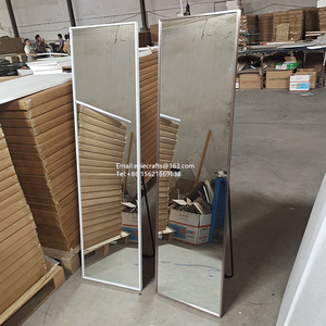 <span class=keywords><strong>Miroir</strong></span> sur pied rectangulaire arqué contemporain en verre trempé incassable avec cadre, pour décoration intérieure personnalisée - Product Image 2
