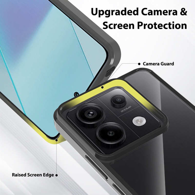 Transparent Crystal Frameless Hard Case Back Cover For Xiaomi Redmi Note 13 Pro 5G Blue