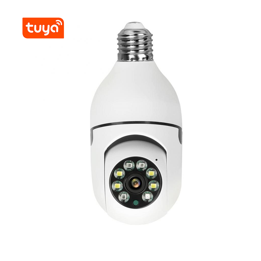 Tuya Smart 2MP Wifi Camera with E27 Smart 360 Degree Tuya PTZ light bulb camera