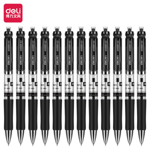 Bolígrafo Neutral Deli S01 de 0.5mm con Punta de Resorte, Negro, Tipo Presión, para Uso en Oficina y Escuela - Product Image 3