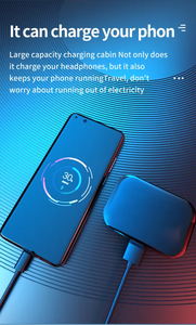 Tg02 Tai nghe không dây Earbud trường hợp răng TWS tiếng ồn hủy bỏ không thấm nước màu xanh LED trắng đen audifonos ABS - Product Image 3