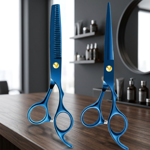 Ciseaux de coiffure professionnels en acier inoxydable de 11,5 pouces, couleur KASH, pour coupe de cheveux, ciseaux plats, ciseaux à effiler pour franges, 6H Noir 3H - Product Image 3
