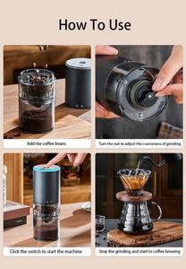 Molinillo de Café Recargable, Portátil, de Acero Inoxidable, Eléctrico, con Muelas de Cerámica, USB - Product Image 5