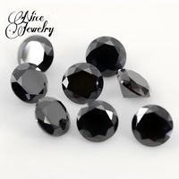 Belle pierre de moissanite noire ronde, cabochon, pierre centrale en moissanite noire, pierre précieuse de couleur D, pierre de moissanite en vrac