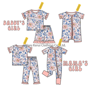 Tutina in Bambù Organico e Spandex Kerui per Neonate e Bambine, Pigiama con Chiusura a Zip per Primavera, ODM 6-9 9-<span class=keywords><strong>12</strong></span> <span class=keywords><strong>Mesi</strong></span> - Product Image 4