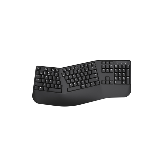 High-end Wireless 2.4G Silent Split Computer Office Ergo Ergonomic Gaming Keyboard with Wrist Rest Palm 104 105 Keys