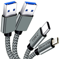Câble USB de haute qualité 1M en nylon tressé USB A vers Type C, charge rapide, transfert de données, prise en charge de plusieurs appareils