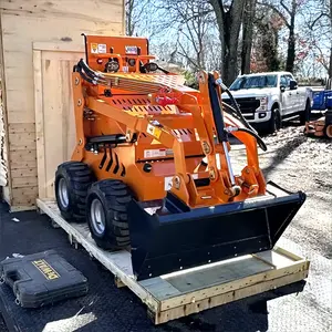 FREE SHIPPING Small Cheap Skid Steer Diesel Loader With Bucket Different Attachment Skidsteer Bagger Mini