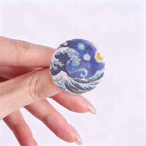 Pin Redondo <span class=keywords><strong>de</strong></span> Metal con Diseño <span class=keywords><strong>de</strong></span> Ola Nocturna Estrellada, Tres Estilos, Arte <span class=keywords><strong>de</strong></span> <span class=keywords><strong>Van</strong></span> <span class=keywords><strong>Gogh</strong></span>, Mariposa, para Decoración <span class=keywords><strong>de</strong></span> Mochilas - Product Image 2
