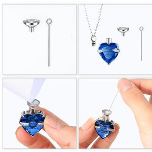 สร้อยคอจี้รูปหัวใจสำหรับใส่เถ้ากระดูก พร้อมชุดอุปกรณ์ - อยู่ในใจฉันเสมอ ตลอดไปในหัวใจของฉัน - Product Image 6