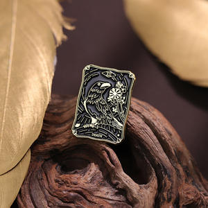 Schwarze kreative <span class=keywords><strong>Tarot</strong></span> karte Brosche Kunst Wahrsagerei Legierung Abzeichen Party Geschenk Emaille Pin - Product Image 6