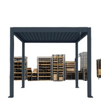 Gazebo en verre entièrement fermé, structure en aluminium thermolaqué antirouille, motorisé, écologique, pour jardin, villa, balcon