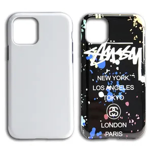 Subbabnk 2-in-1 Protective Phone Shell Cover For Iphone 11 3D Sublimation Case With Coating Made Of Plastic Sublimation Blank