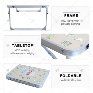Table pliante moderne en aluminium, petite et compacte, pour le camping, pliable pour une utilisation en extérieur/en intérieur - pour restaurant, maison, villa, ferme - Product Image 2