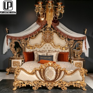 Factory Direct Sell Premium Quality Luxury Turkish Bedroom Wooden Elegant <b>Bed</b> <b>Frame</b> King Size Furniture 1 Set - Product Image 1