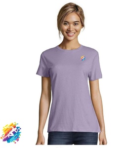 Camiseta a Rayas con Cuello Redondo Personalizada de Alta Calidad 100% Algodón para Mujer, Secado Rápido, Ecológica, Tallas Grandes, Venta al Por Mayor - Product Image 1