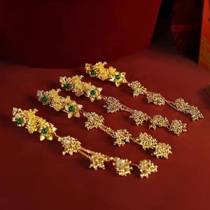 Kamishiro - Adorno de diadema retro para mujer, estilo étnico, con forma de campana dorada, exquisito clip lateral de aleación, diseño de libélula vívida - Product Image 4