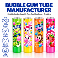 Tube d'emballage en aluminium et plastique pour chewing-gum, logo personnalisé imprimé UV, conteneur vide avec bouchon à vis 12,7-35 mm
