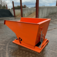Bac à décharge pour chariot élévateur à fourche à forte charge - Conteneur à copeaux de fer auto-déchargeant pour l'atelier d'usine, la gestion des déchets industriels