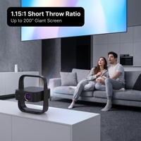 Projecteur HTP A6 intelligent flexible LCD LED 400 lumens, stéréo HIFI, haut-parleurs intégrés, Android 13, 1080p, mini home cinéma portable