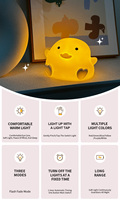 Veilleuse LED tactile en silicone mignonne, 0,2W DC5V, alimentée par piles AAA, lampe à changement de couleur pour chambre de bébé et d'enfant