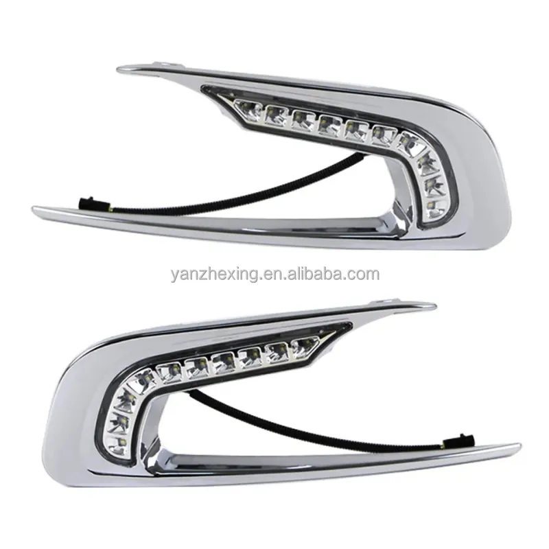 YZX voiture style LED DRL feux de jour lumière du jour antibrouillard couverture phare pour Peugeot 2008 2014 2015 2016