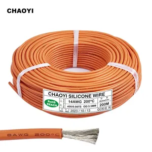 High Quality 600V AWG 4 6 8 10 12 14 18 22 24 26 28 Awg Heating Silicone Rubber Cable Super Flexible Electric Silicone Wire