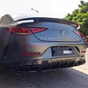 For CLS W257 C257 2017-2023 ED1 Style Carbon Fiber Rear Lip Rear Diffuser Bumper Lip - Product Image 3