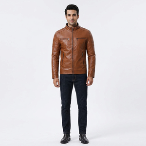Customized Men's Vintage Style Genuine Leather Hooded Breathable Coated Jacket with Finer Threads Brand OEM/ODM - Product Image 1