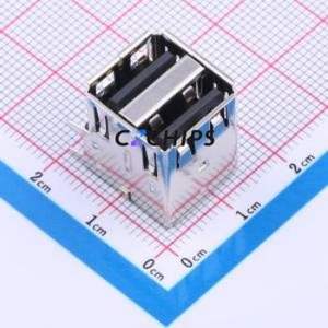 GT-USB-2042-CBG1 USB Connector Bent Lead Through Hole Connector Type-A USB 2.0 Female Right Angle Insert - Product Image 1