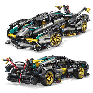 JKC7105  Bloques de Construcción de Coche de Carreras Simulado Modelo V12 1/14 City Black Warrior Supercar, Juego de Bloques de Construcción, Juguete para Niños - Product Image 1