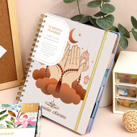 Agenda de Ramadan Personnalisé et Inspirant A5, Cahier de Soins Personnels à Spirale, Carnet de Papeterie, Cadeau Islamique Musulman, Vente en Gros à Prix Avantageux