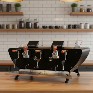 เครื่องชงกาแฟเอสเพรสโซแบบกึ่งอัตโนมัติสำหรับมืออาชีพ แบบสองหม้อต้ม พร้อมหน้าจอแสดงผล สามหัวชง - Product Image 4