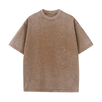 T-shirt Premium Homme Délavé à l'Acide, Coton Lourd Vintage, Coupe Oversize Épaules Tombantes, Streetwear, Vierge pour Logo Personnalisé